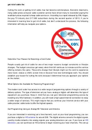 Get Rid Of Cable The Process Behind Cord Cutting