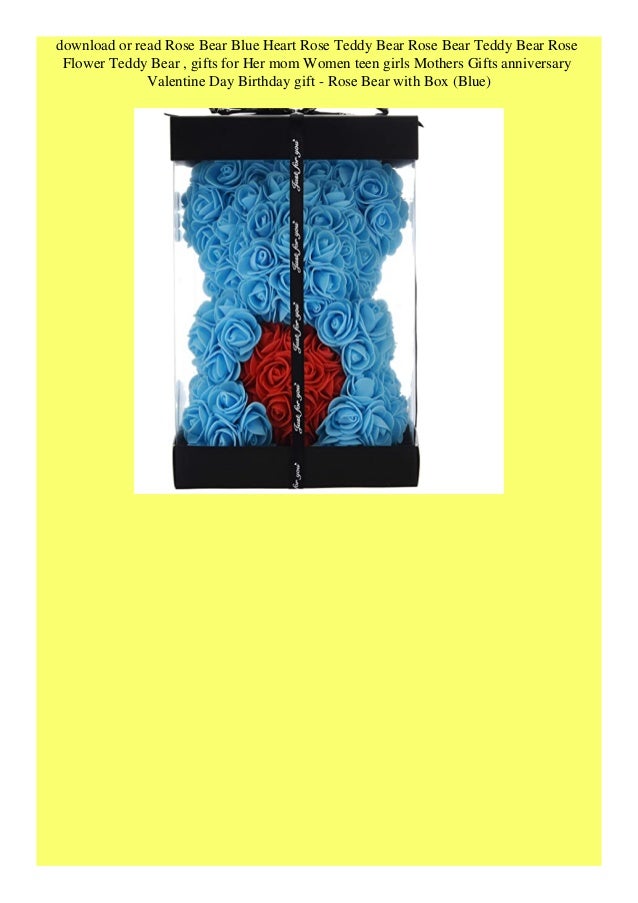 blue rose bear with heart