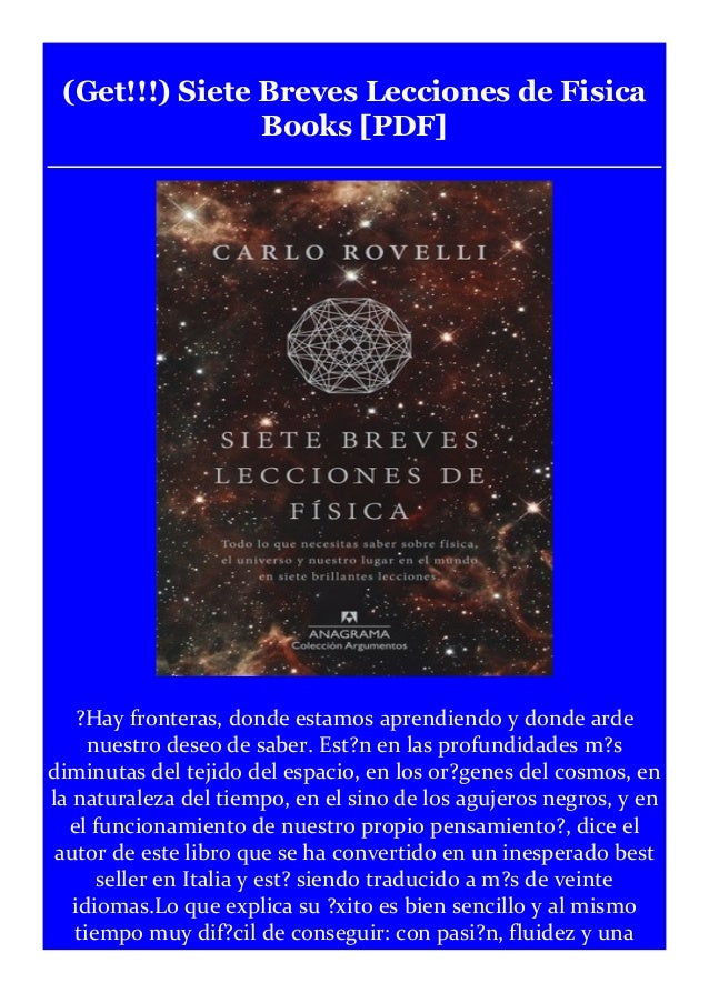 Download Siete Breves Lecciones De Fsica Carlo Rovelli Free Books