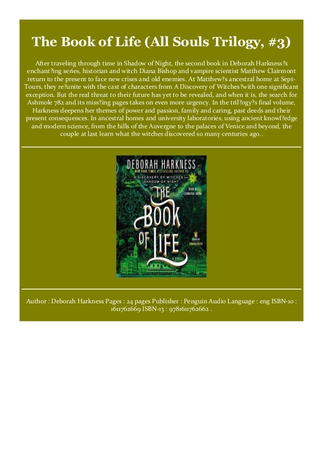 Get The Book Of Life All Souls Trilogy 3 Ready For Download