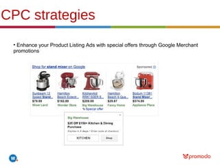 CPC strategies 
• Enhance your Product Listing Ads with special offers through Google Merchant 
promotions 
 