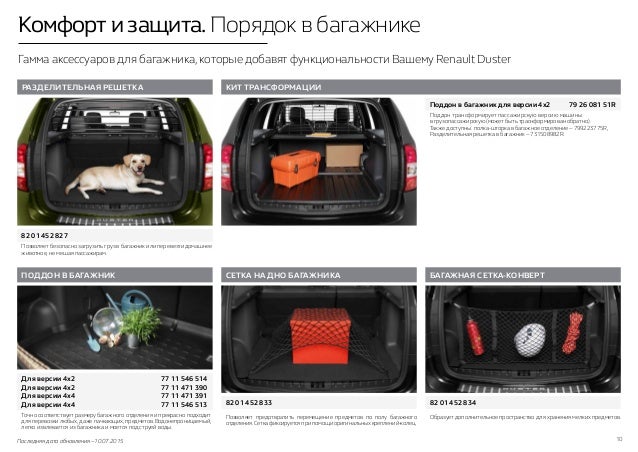 Комплектация аксесс дастер