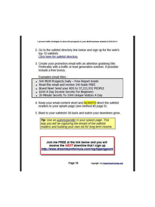 7 Proven Traffic Strategies That Will Drive 500 Prospects To Your MLM Website Every Single Day!