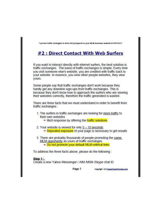 7 Proven Traffic Strategies That Will Drive 500 Prospects To Your MLM Website Every Single Day!
