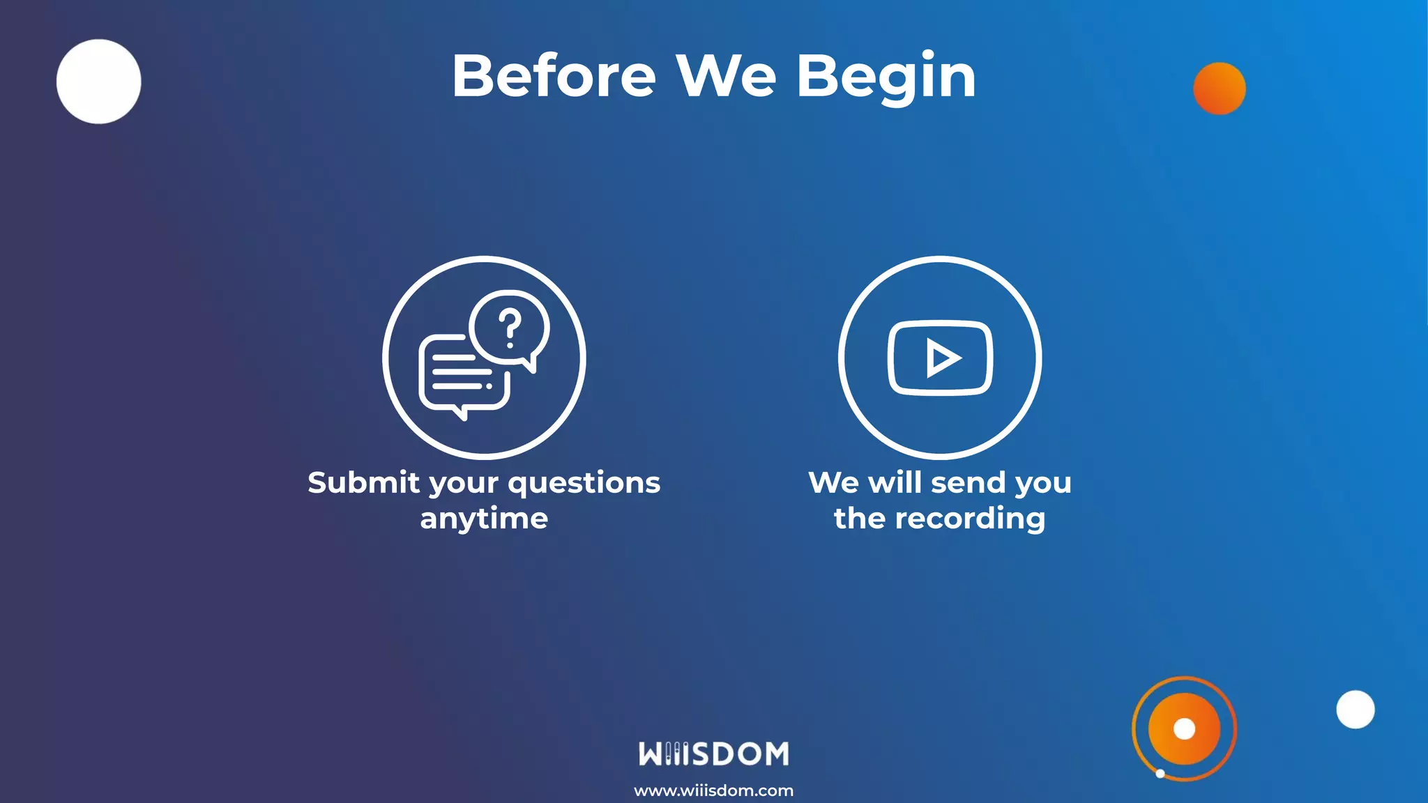 Submit your questions
anytime
We will send you
the recording
Before We Begin
www.wiiisdom.com
 