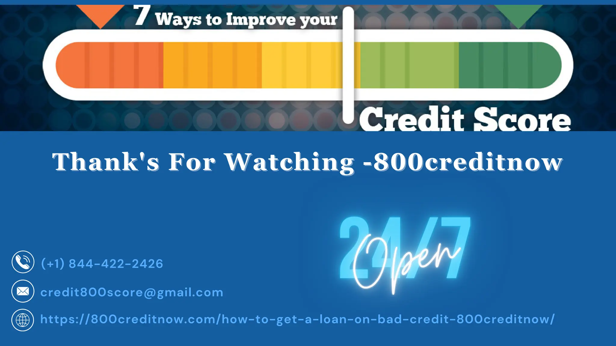 Thank's For Watching -800creditnow
Thank's For Watching -800creditnow
credit800score@gmail.com
(+1) 844-422-2426
https://800creditnow.com/how-to-get-a-loan-on-bad-credit-800creditnow/
 