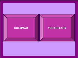 GRAMMAR   VOCABULARY
 
