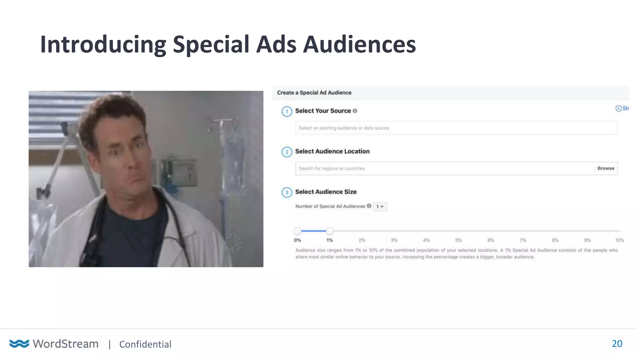 | Confidential 20
Introducing Special Ads Audiences
 