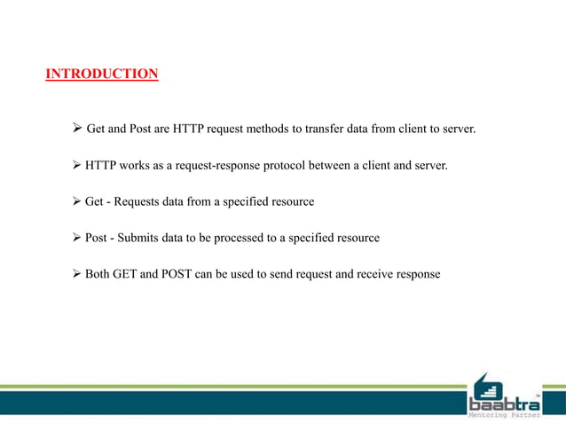 Get and post methods | PPTX | Internet for Beginners | Internet