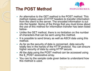 Get and post methods in php - phpgurukul | PPTX