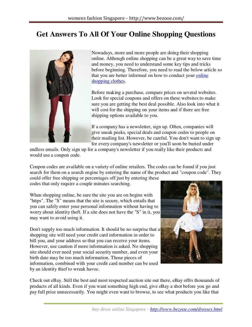 Get answers to all of your online shopping questions