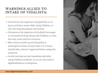 Get an utmost pleasure while romancing with your mate by using vidalista | Allgenericpharmacy
