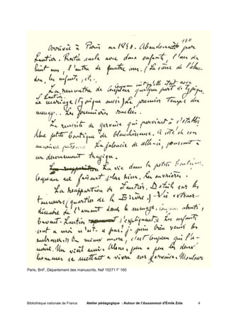Paris, BnF, Département des manuscrits, Naf 10271 f° 160




Bibliothèque nationale de France   Atelier pédagogique : Autour de l'Assommoir d'Émile Zola   4
 