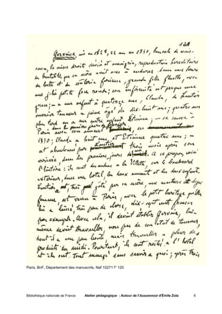 Paris, BnF, Département des manuscrits, Naf 10271 f° 120




Bibliothèque nationale de France   Atelier pédagogique : Autour de l'Assommoir d'Émile Zola   6
 