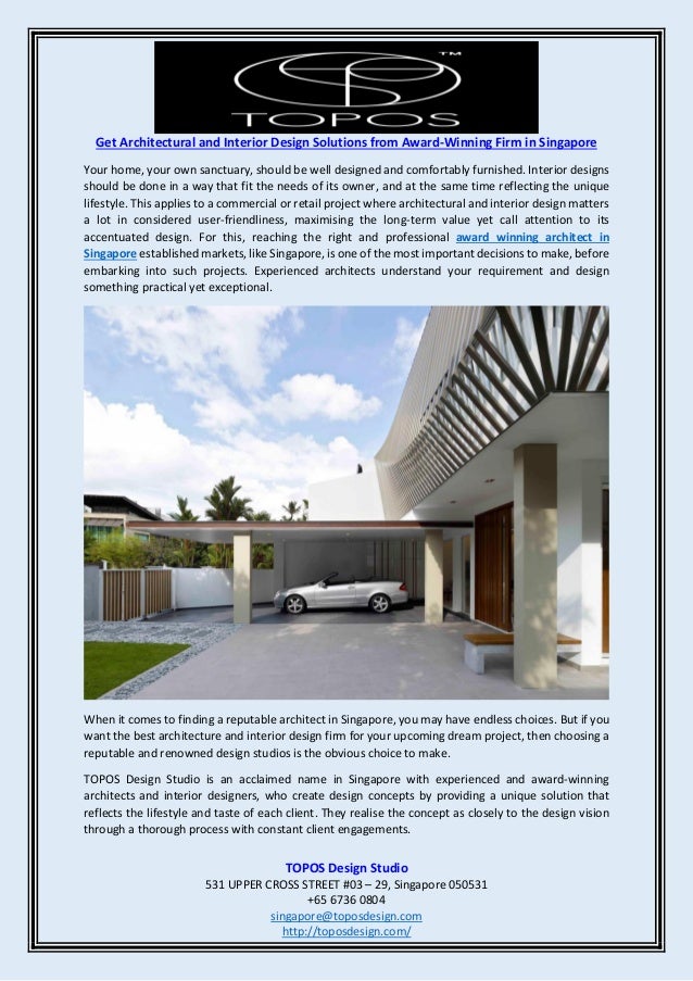 Get Architectural And Interior Design Solutions From Award
