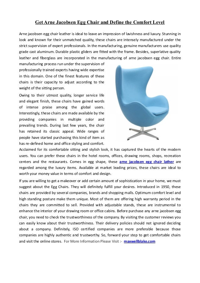 Get Arne Jacobsen Egg Chair And Define The Comfort Level