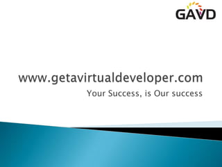 www.getavirtualdeveloper.com Your Success, is Our success 
