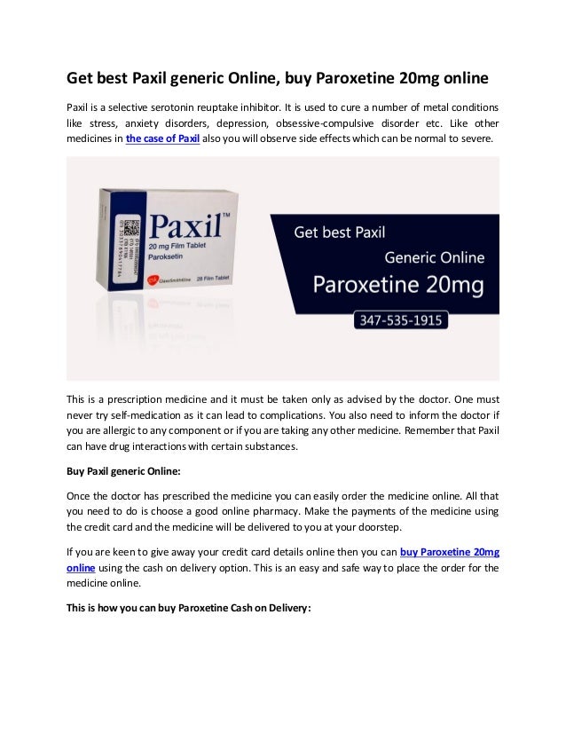 Order Paroxetine