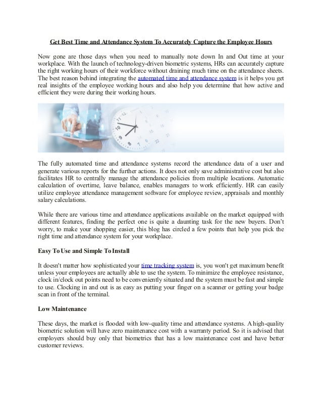 get best time and attendance system to accurately capture the employe