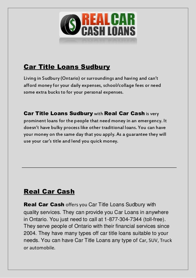 Need A Car Sudbury >> Get Car Title Loans Sudbury Approved In Minutes Need A Car Sudbury >> Get Car Title Loans Sudbury Approved In Minutes