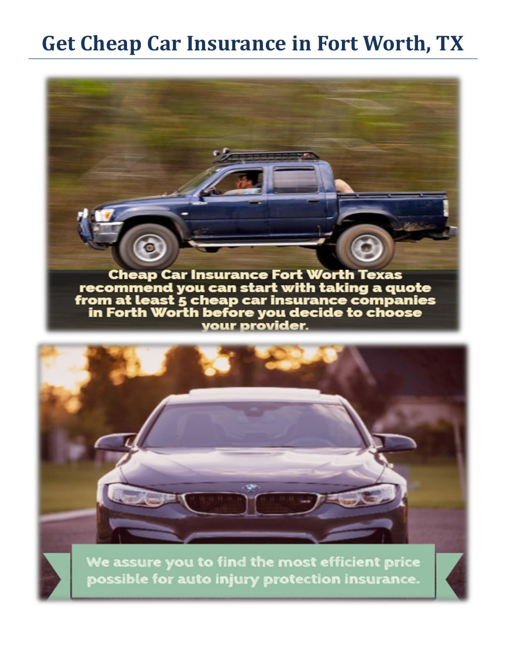 Get Cheap Car Insurance in Fort Worth
