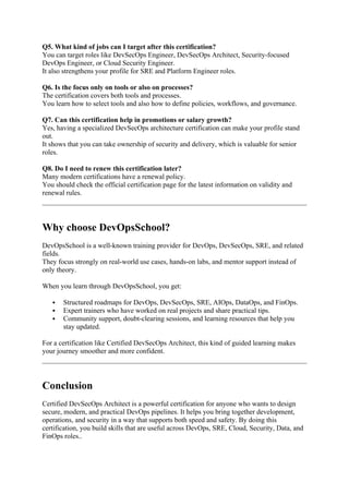 Get deep knowledge about Certified DevSecOps Architect and secure ...