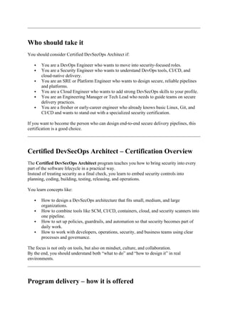 Get deep knowledge about Certified DevSecOps Architect and secure ...