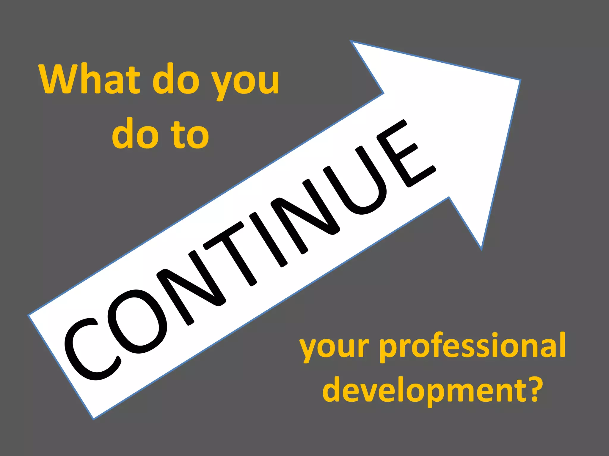 What do you
do to
your professional
development?
 
