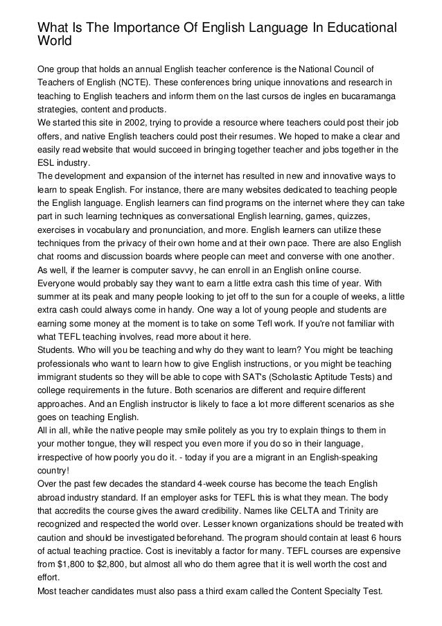 the importance of learning english essay
