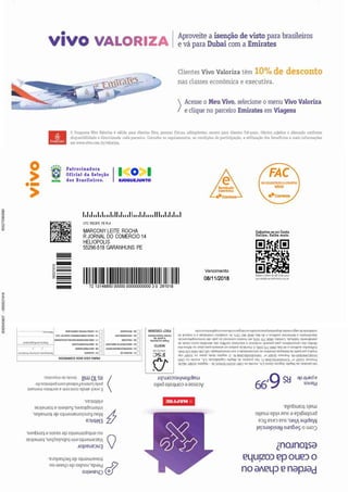 Vencimento
08/11/2018
MARCONY LEITE ROCHA
R JORNAL DO COMERCIO 14
HELIOPOLIS
55296-518 GARANHUNS PE
8332703830900000043837-0000021919
72 13148850 00000 00000000000 3 0 291018
CTC RECIFE PEPL4
56321919
 