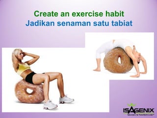 Createan exercisehabit 
Jadikansenamansatutabiat  