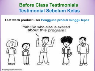 BeforeClassTestimonials Testimonial SebelumKelas 
LastweekproductuserPenggunaprodukminggulepas  