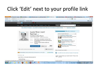 Click Edit next to your profile link
 