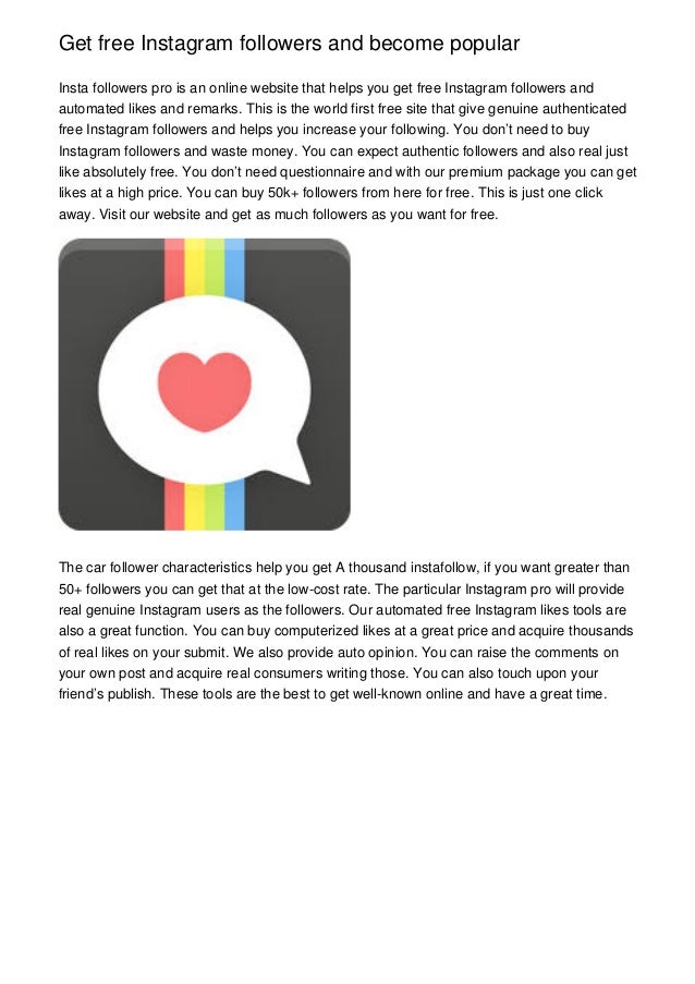 get free instagram followers and become popular insta followers pro is an online website that helps - get free online instagram followers