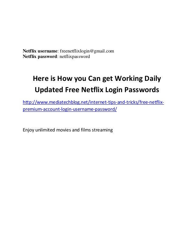Get Free Netflix Login Username and Password(06)