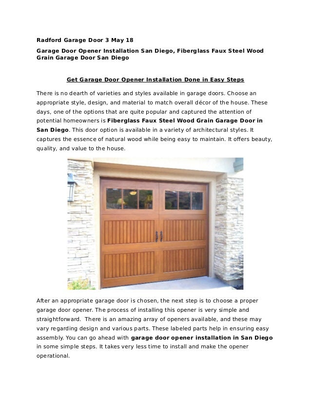 Get Garage Door Opener Installation Done In Easy Steps