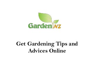 Get Gardening Tips and
    Advices Online
 