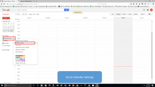 Go to Calendar Settings