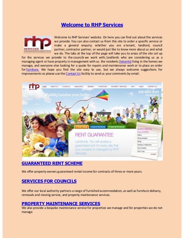 Get guaranteed rent by rhp services in london