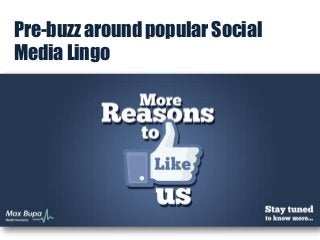 Pre-buzz around popular Social
Media Lingo

 
