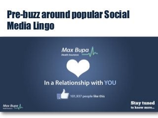 Pre-buzz around popular Social
Media Lingo

 