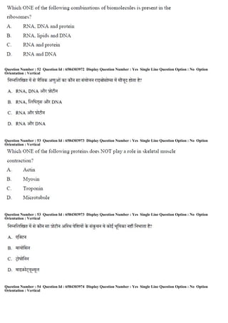 Question Number : 52 Question Id : 6584303972 Display Question Number : Yes Single Line Question Option : No Option
Orientation : Vertical
Question Number : 53 Question Id : 6584303973 Display Question Number : Yes Single Line Question Option : No Option
Orientation : Vertical
Question Number : 53 Question Id : 6584303973 Display Question Number : Yes Single Line Question Option : No Option
Orientation : Vertical
Question Number : 54 Question Id : 6584303974 Display Question Number : Yes Single Line Question Option : No Option
Orientation : Vertical
 