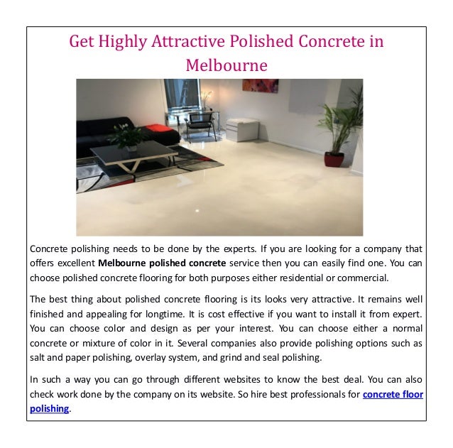 Get Highly Attractive Polished Concrete In Melbourne
