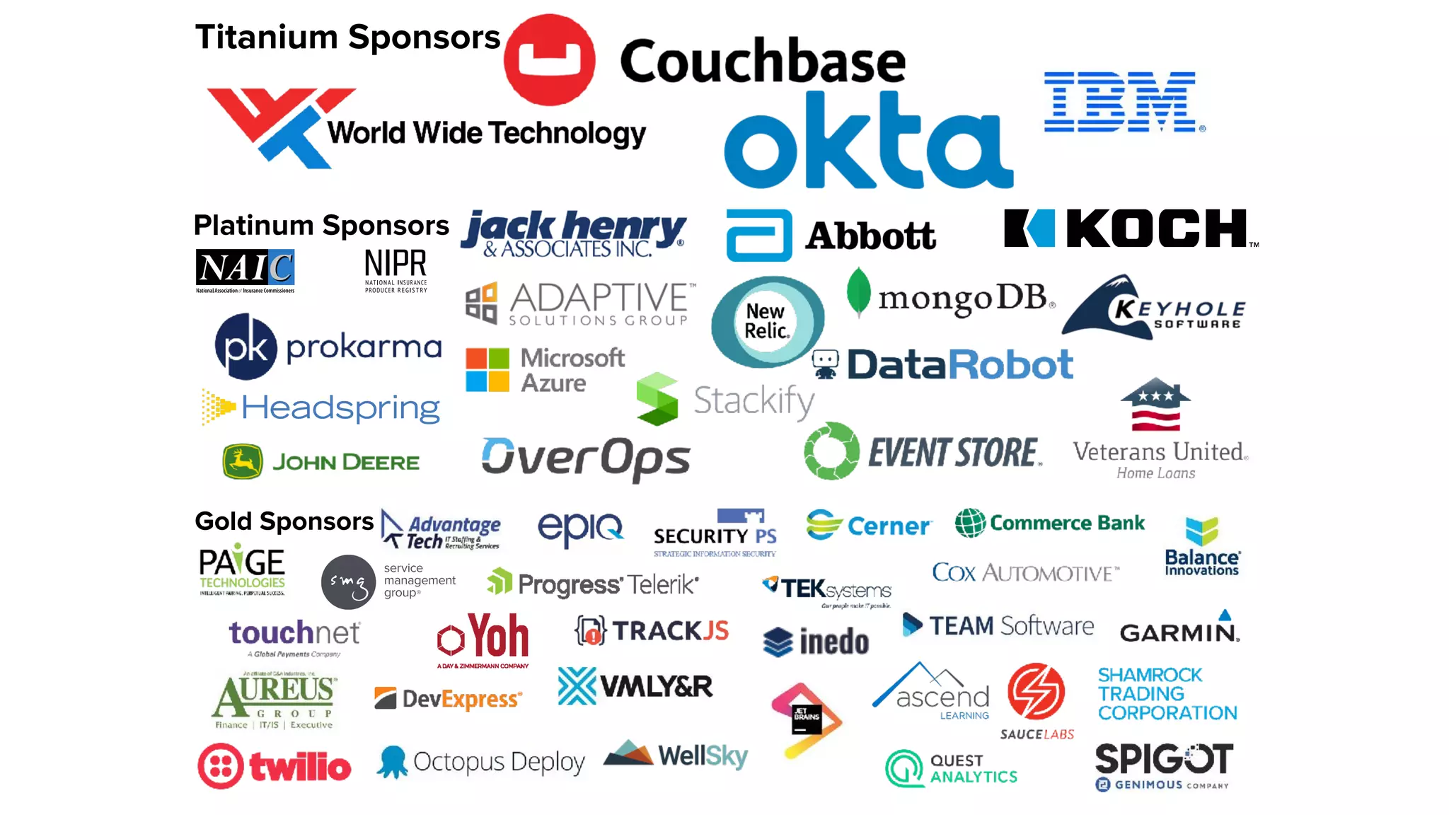 Titanium Sponsors
Platinum Sponsors
Gold Sponsors
 