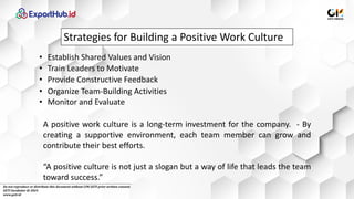 Creating a Positive and Productive Work Culture | PDF