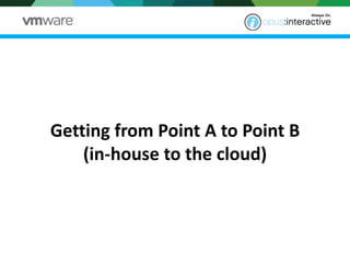 Getting from Point A to Point B (in-house to the cloud)  
