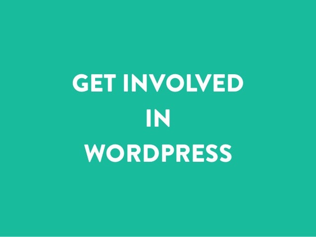 get involved in wordpress