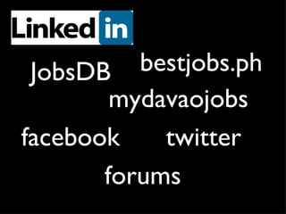 JobsDB bestjobs.ph mydavaojobs facebook twitter forums 