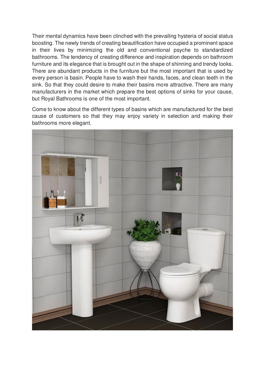 Get know about different types of basins