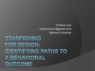 Cristina Leos
(cristina.leos1@gmail.com)
         Stanford University
 